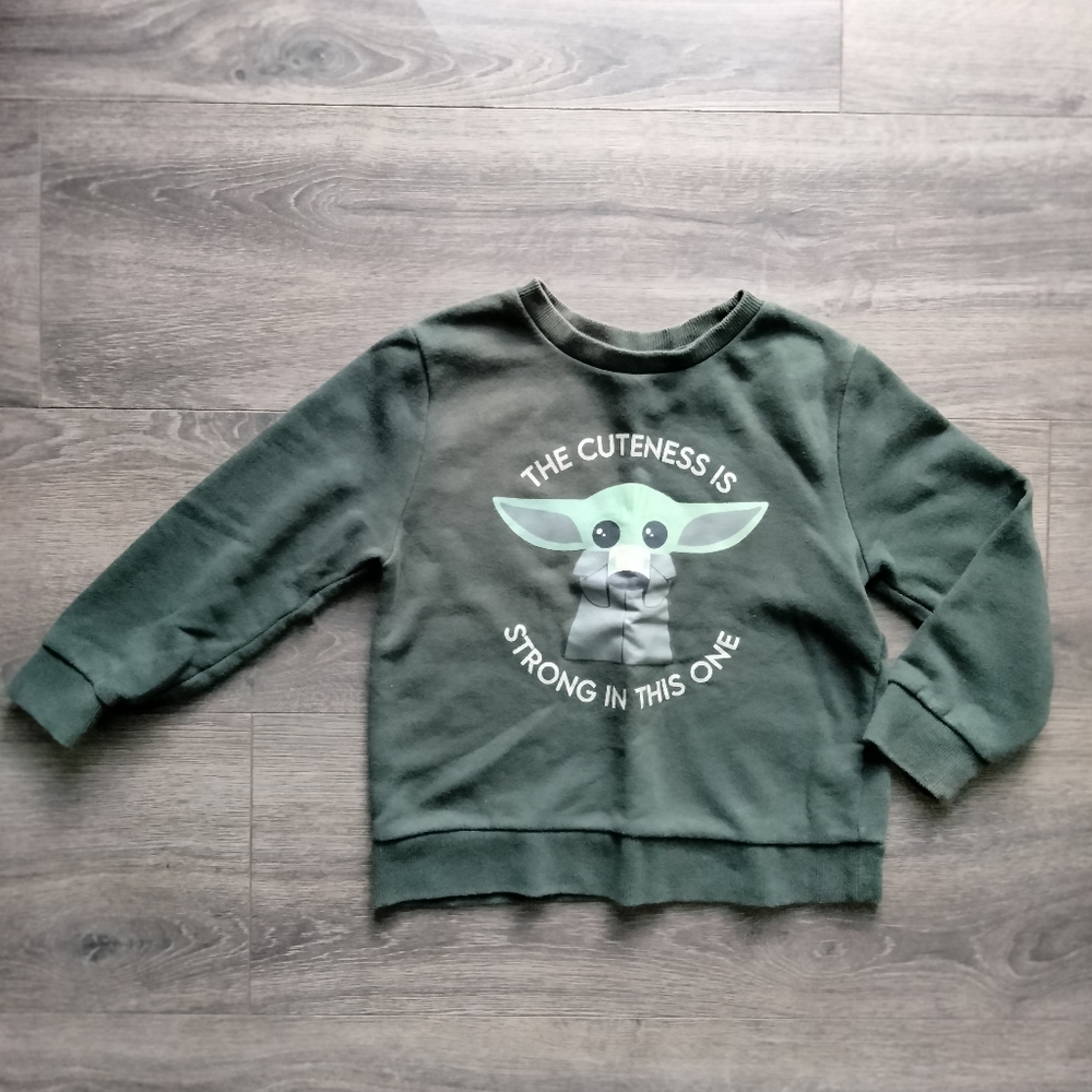 Star Wars Yoda Cuteness is Strong in This One Dark Green Sweatshirt 5T